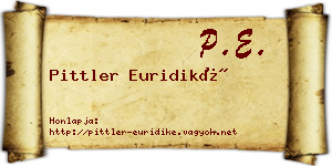 Pittler Euridiké névjegykártya